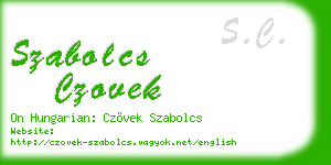 szabolcs czovek business card